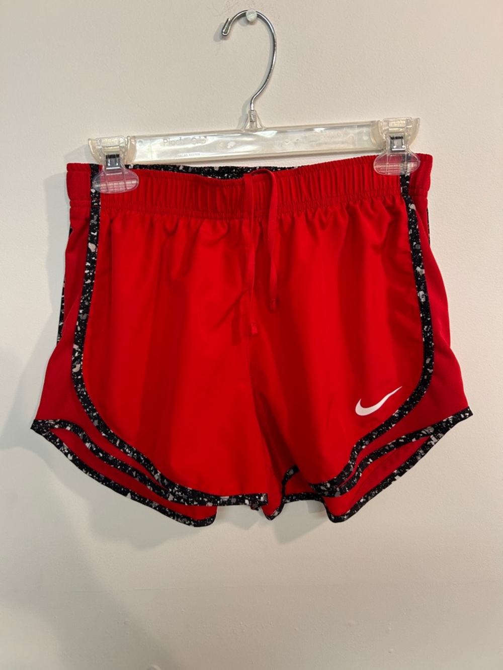 Nike Women’s Red Athletic Running Shorts with Black Speckle Trim